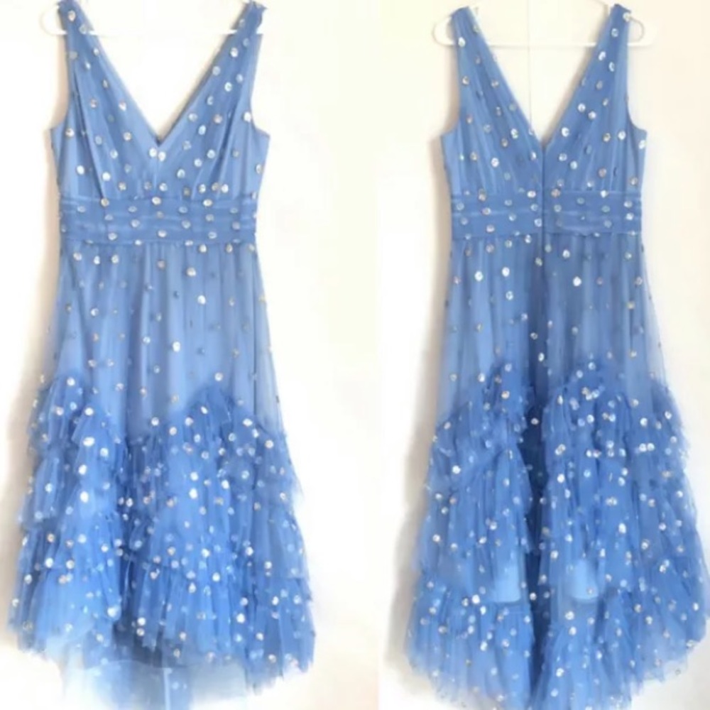 FLAWED Marchesa Notte Womens Sequin Tulle dress 8